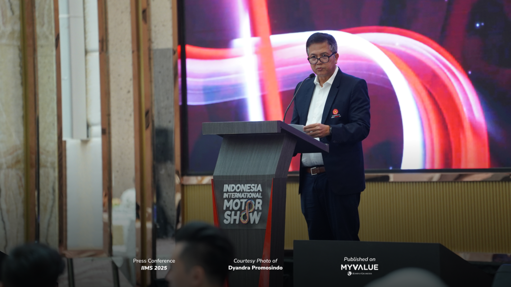 Daswar Marpaung dalam Press Conference Dyandra Promosindo Indonesia International Motor Show (IIMS) 2025 di JiExpo Kemayoran, 4 Februari 2025.